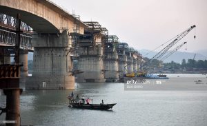 Construction view of river Brahmaputra